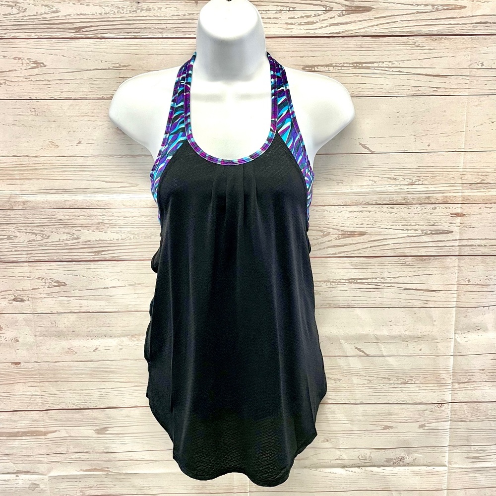 Ivivva Sporty tank in Roaming Tiger/black print